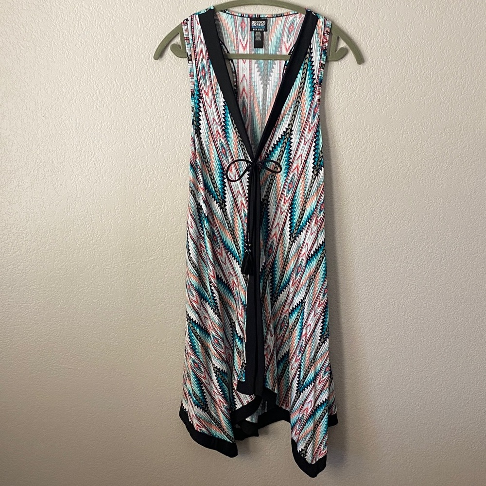 Coco Reef Plus Size Swim Cover with Colorful Geometric Design